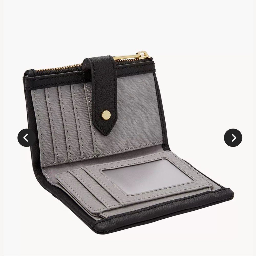 Fossil Lainie Multifunction Black Pebbled Leather Wallet - Picture 8 of 8